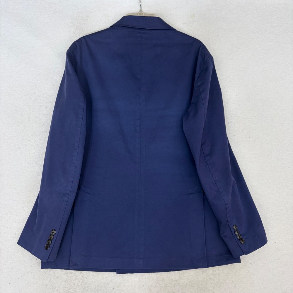Polo Ralph Lauren 715 Blazer Men's 42R Blue Cotton Chino Double Breasted Coat - Picture 5 of 14
